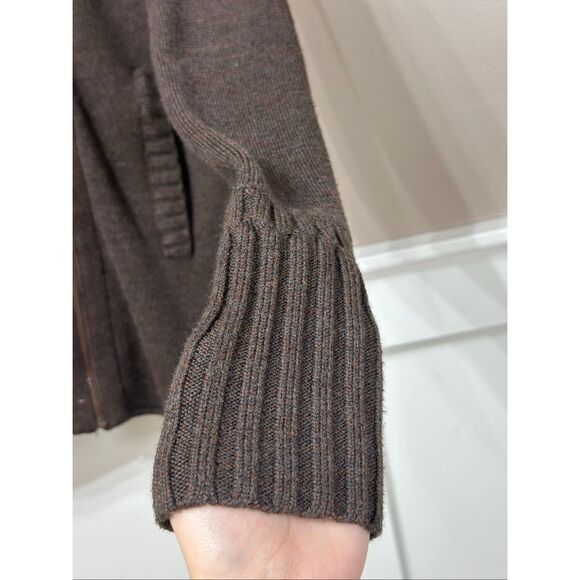 NWOT Athleta Chill Factor High Neck Collar Full Zip Up Wool Blend Sweater Large - Picture 4 of 13